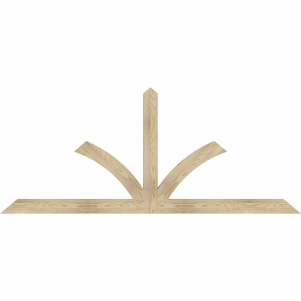 Ekena Millwork Richland Rough Sawn Timber Gable Bracket, Douglas Fir, 84"W x 35"H x 2"D x 4"F, 10/12 Pitch GBW084X35X0204RIC00RDF - main